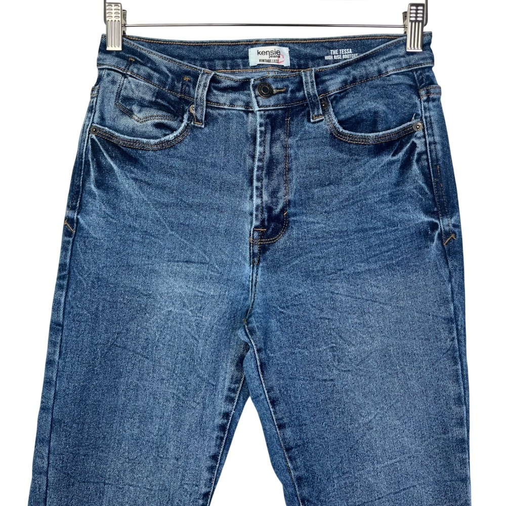 Kensie Tessa Vintage Luxe High Rise Bootcut Jeans Blue Denim Women's Size 2/26